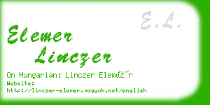 elemer linczer business card
